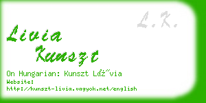 livia kunszt business card